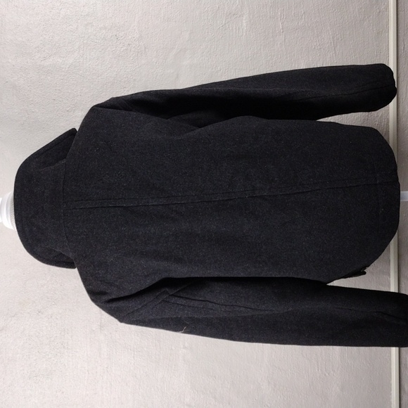 J. Crew 100% Wool Black Pointed Collar Long Sleeve Full Zipper Front Dress Coat - Picture 8 of 14